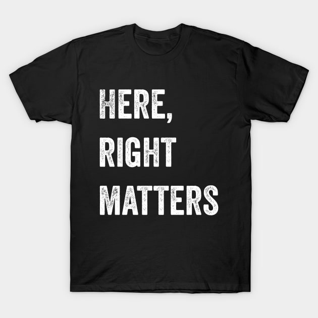 Here, Right Matters. Lt. Col. Vindman Impeachment hearing quote T-Shirt by YourGoods